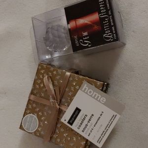 Gem coasters and wine stop